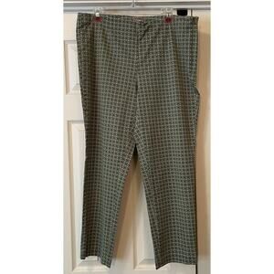 J Jill Casual Pants Women’s Size 14 Green Blue Trouser Modern Comfy Side Zip
